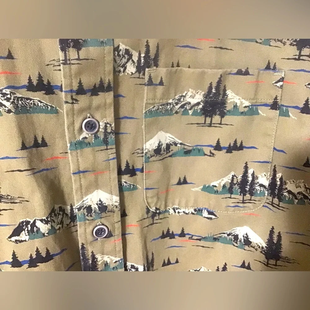 Croft & Barrow Mountain Scenery Front Button Down Shirt - Picture 3 of 4